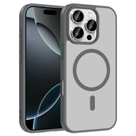 Microsonic Apple iPhone 16 Pro Kılıf MagSmoke Neo Gri 1