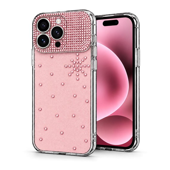 Microsonic Apple iPhone 16 Pro Max Kılıf ShineGlam Luxe Rose 1