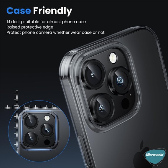 Microsonic Apple iPhone 16 Pro Max Tekli Kamera Lens Koruma Camı Gold 5