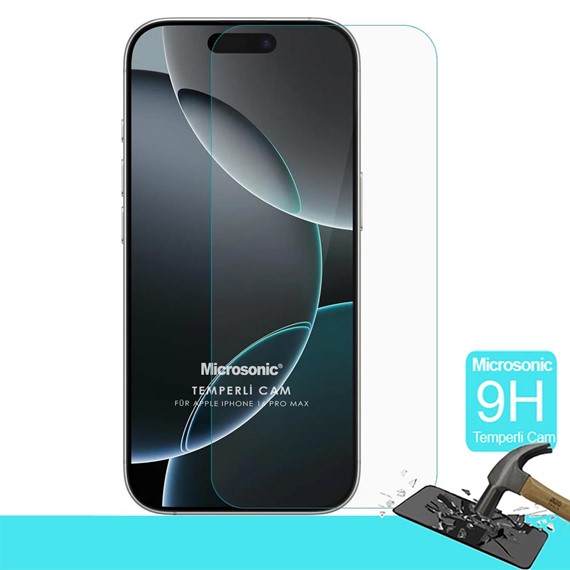Microsonic Apple iPhone 16 Pro Tempered Glass Cam Ekran Koruyucu 2