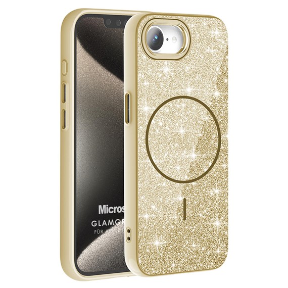 Microsonic Apple iPhone 16e Kılıf GlamGrip Luxe Gold 1