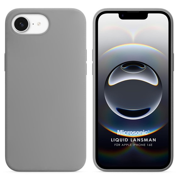 Microsonic Apple iPhone 16e Kılıf Liquid Lansman Silikon Gri 1