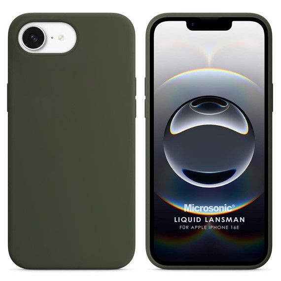 Microsonic Apple iPhone 16e Kılıf Liquid Lansman Silikon Haki 1