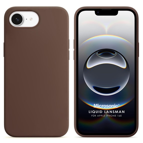 Microsonic Apple iPhone 16e Kılıf Liquid Lansman Silikon Kahverengi 1