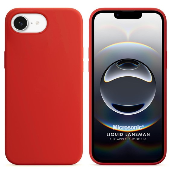 Microsonic Apple iPhone 16e Kılıf Liquid Lansman Silikon Kırmızı 1