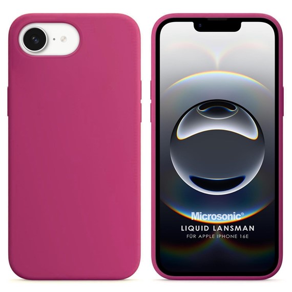 Microsonic Apple iPhone 16e Kılıf Liquid Lansman Silikon Koyu Pembe 1