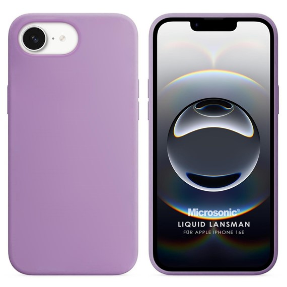 Microsonic Apple iPhone 16e Kılıf Liquid Lansman Silikon Lila 1