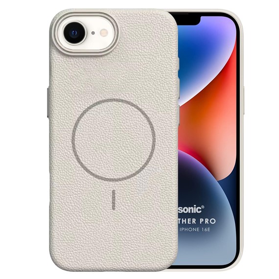 Microsonic Apple iPhone 16e Kılıf MagLeather Pro Bej 2