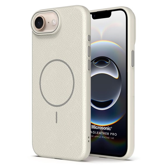 Microsonic Apple iPhone 16e Kılıf MagLeather Pro Bej 1