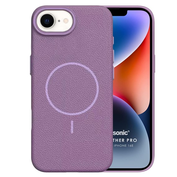 Microsonic Apple iPhone 16e Kılıf MagLeather Pro Lila 2