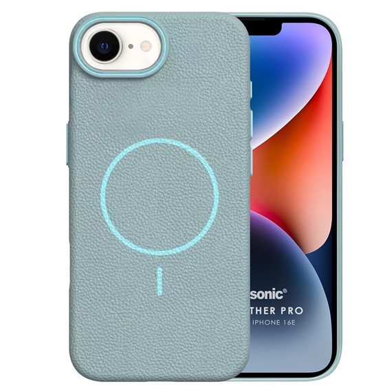 Microsonic Apple iPhone 16e Kılıf MagLeather Pro Mavi 2