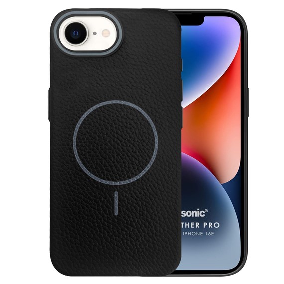 Microsonic Apple iPhone 16e Kılıf MagLeather Pro Siyah 2