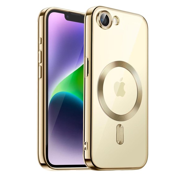 Microsonic Apple iPhone 17e Kılıf MagSafe Luxury Electroplate Gold 1