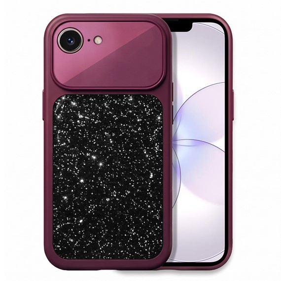 Microsonic Apple iPhone 16e Kılıf Ruby Sparkle Mürdüm 1