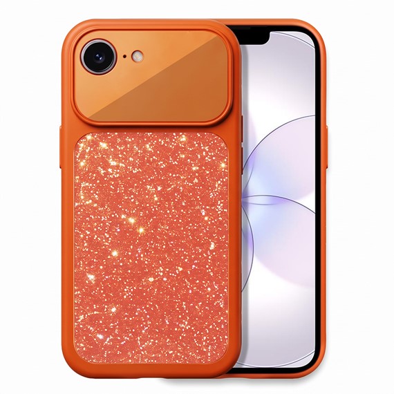 Microsonic Apple iPhone 16e Kılıf Ruby Sparkle Turuncu 1
