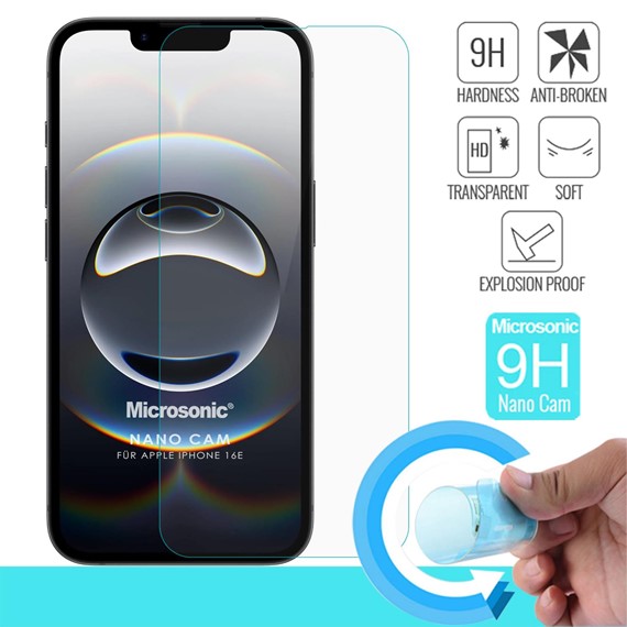 Microsonic Apple iPhone 16e Nano Glass Cam Ekran Koruyucu 2