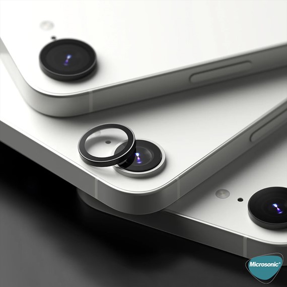 Microsonic Apple iPhone 16e Tekli Kamera Lens Koruma Camı Gümüş 3