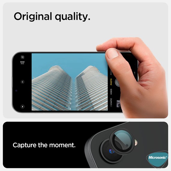 Microsonic Apple iPhone 16e Tekli Kamera Lens Koruma Camı Gümüş 4