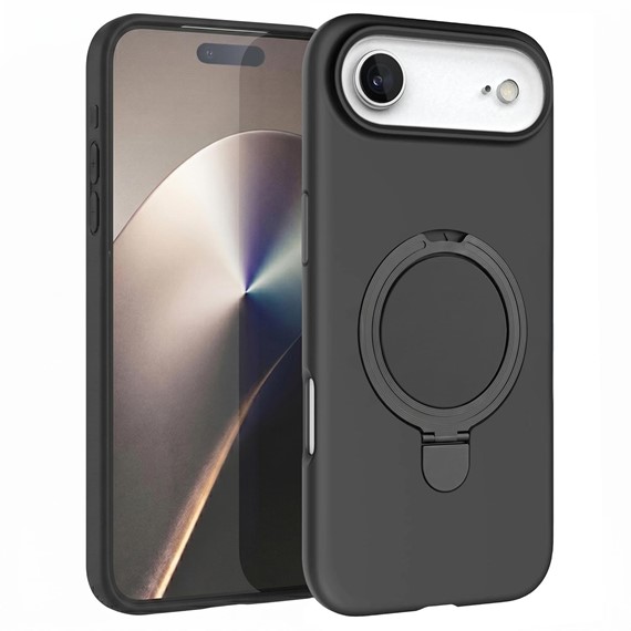 Microsonic Apple iPhone 17 Air Kılıf Aura Stant MagSafe Siyah 1