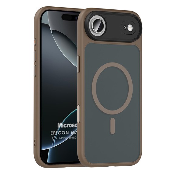 Microsonic Apple iPhone 17 Air Kılıf Epicon MagSafe Kahverengi 1