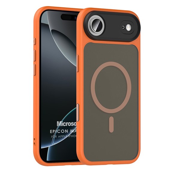 Microsonic Apple iPhone 17 Air Kılıf Epicon MagSafe Turuncu 1