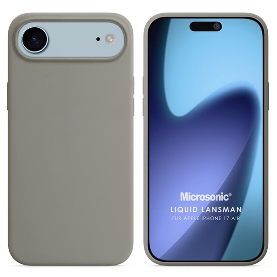 Microsonic Apple iPhone 17 Air Kılıf Liquid Lansman Silikon Gri 1