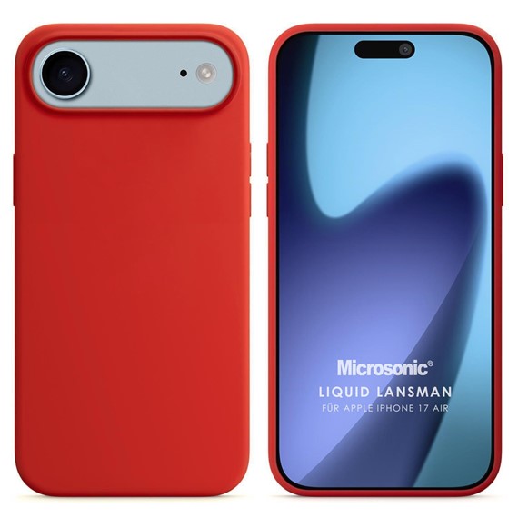 Microsonic Apple iPhone 17 Air Kılıf Liquid Lansman Silikon Kırmızı 1