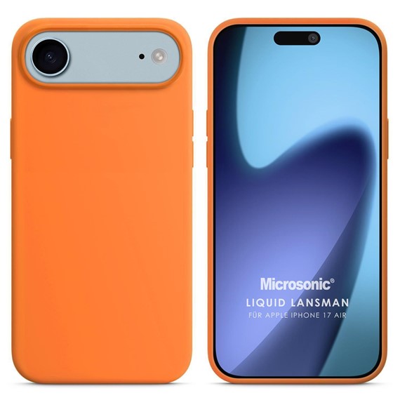 Microsonic Apple iPhone 17 Air Kılıf Liquid Lansman Silikon Turuncu 1