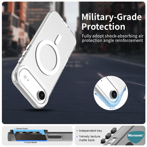 Microsonic Apple iPhone 17 Air Kılıf MagSafe Clear Soft Şeffaf 3