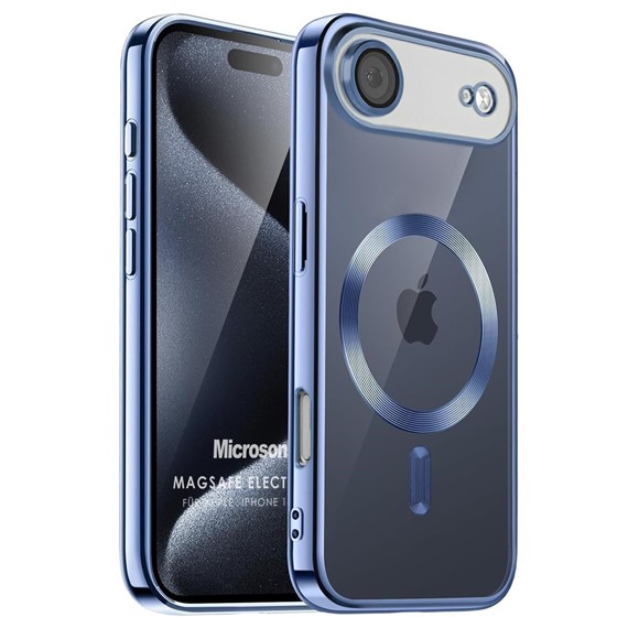 Microsonic Apple iPhone 17 Air Kılıf MagSafe Luxury Electroplate Mavi 1