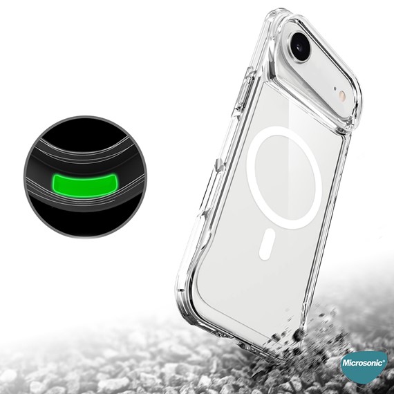 Microsonic Apple iPhone 17 Air Kılıf MagSafe Trex Bumper Şeffaf 2