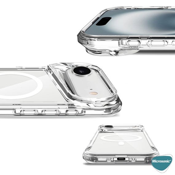 Microsonic Apple iPhone 17 Air Kılıf MagSafe Trex Bumper Şeffaf 3