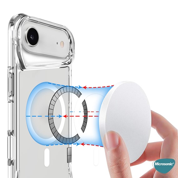 Microsonic Apple iPhone 17 Air Kılıf MagSafe Trex Bumper Şeffaf 4