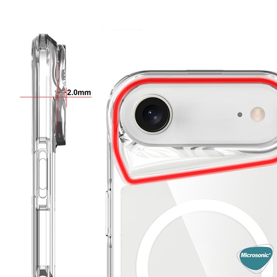 Microsonic Apple iPhone 17 Air Kılıf MagSafe Trex Bumper Şeffaf 5