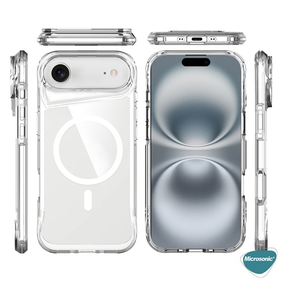 Microsonic Apple iPhone 17 Air Kılıf MagSafe Trex Bumper Şeffaf 6
