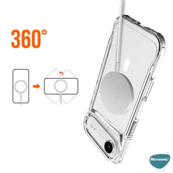 Microsonic Apple iPhone 17 Air Kılıf MagSafe Trex Bumper Şeffaf 8