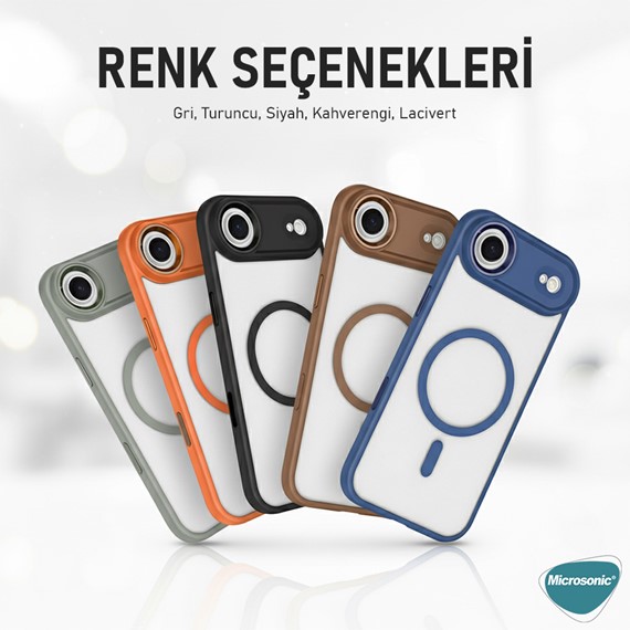 Microsonic Apple iPhone 17 Air Kılıf Zenicon MagSafe Turuncu 6