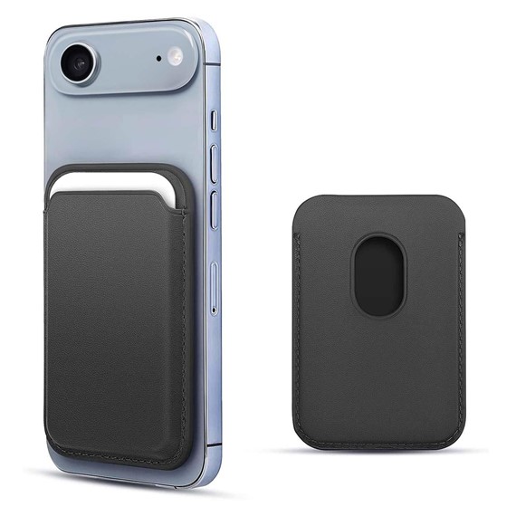 Microsonic Apple iPhone 17 Air Leather Wallet MagSafe Siyah 1