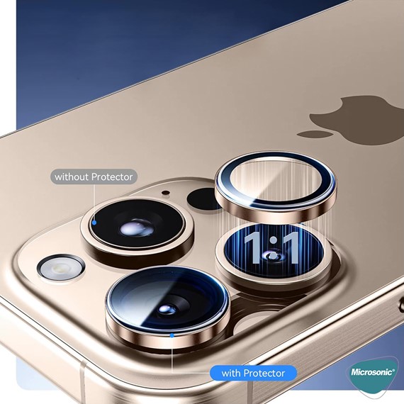 Microsonic Apple iPhone 17 Pro Max Tekli Kamera Lens Koruma Camı Turuncu 5