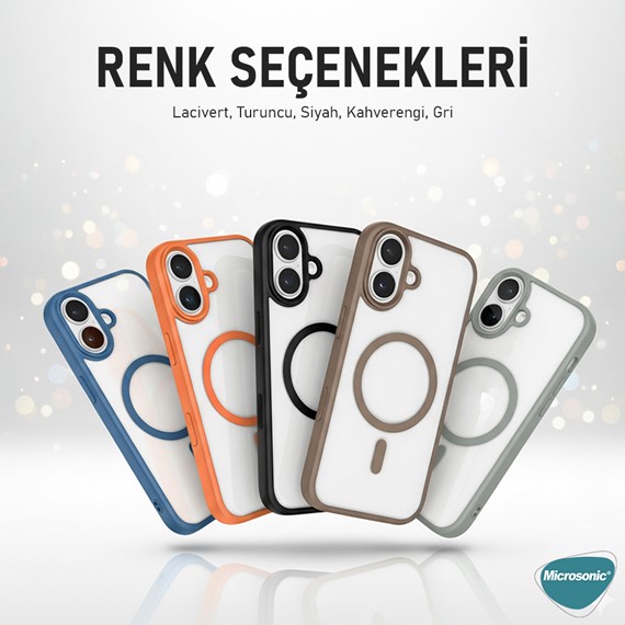 Microsonic Apple iPhone 17 Kılıf Zenicon MagSafe Turuncu 6