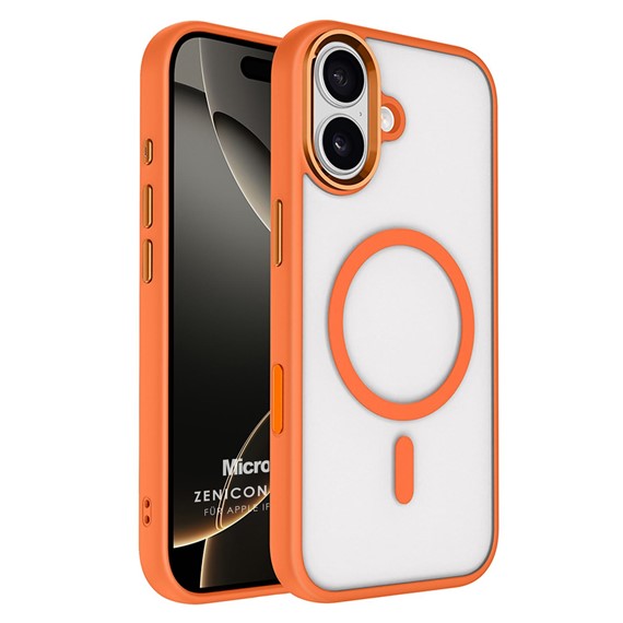 Microsonic Apple iPhone 17 Kılıf Zenicon MagSafe Turuncu 1