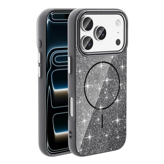 Microsonic Apple iPhone 17 Pro Kılıf GlamGrip Luxe Siyah 1