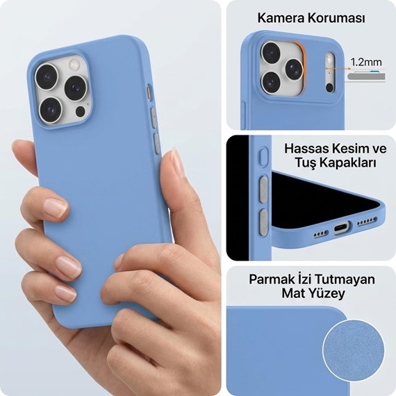 Microsonic Apple iPhone 17 Pro Kılıf Groovy Soft Mavi 3
