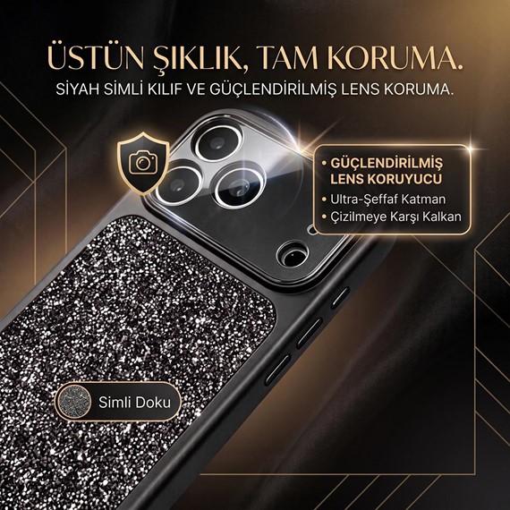 Microsonic Apple iPhone 17 Pro Kılıf Ruby Sparkle Turuncu 3