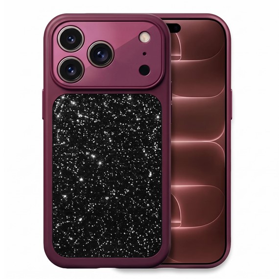 Microsonic Apple iPhone 17 Pro Kılıf Ruby Sparkle Mürdüm 1