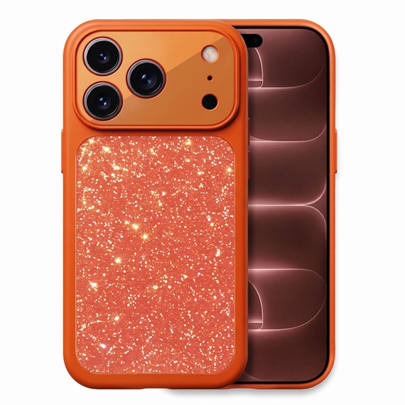 Microsonic Apple iPhone 17 Pro Kılıf Ruby Sparkle Turuncu 1