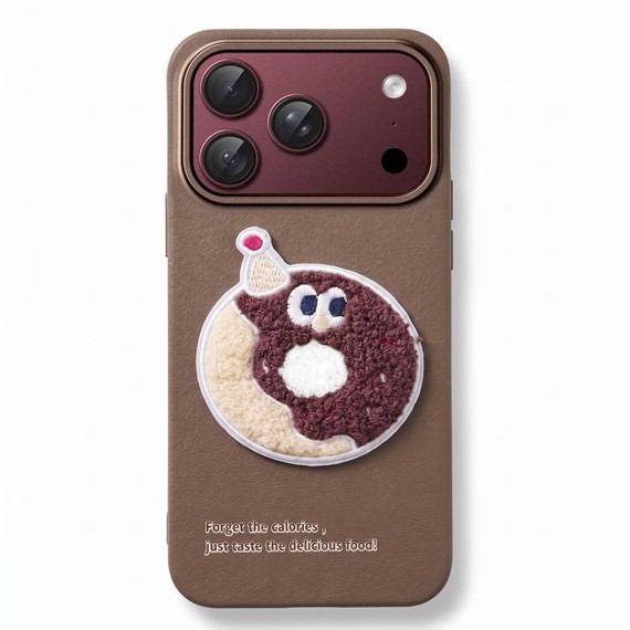 Microsonic Apple iPhone 17 Pro Kılıf Stitched Puppy Plush Doughnut 1