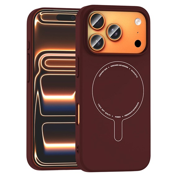 Microsonic Apple iPhone 17 Pro Kılıf AirFit MagSafe Bordo 1