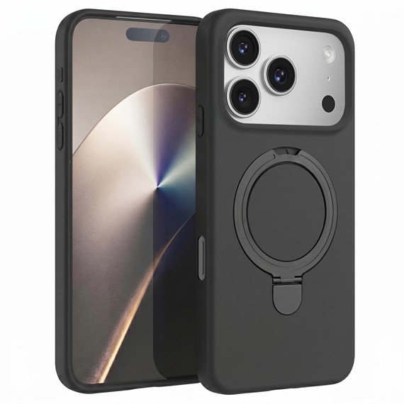 Microsonic Apple iPhone 17 Pro Kılıf Aura Stant MagSafe Siyah 1
