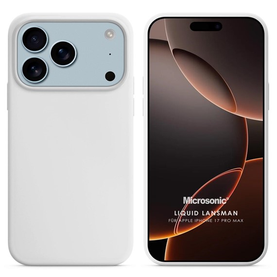 Microsonic Apple iPhone 17 Pro Max Kılıf Liquid Lansman Silikon Beyaz 1